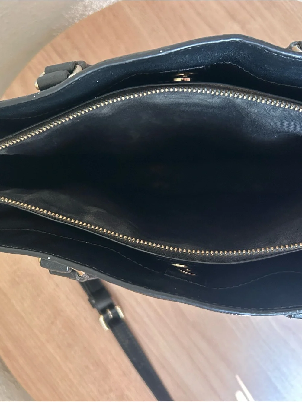 Coach Black Patent Leather Satchel with Gold Chain Strap
